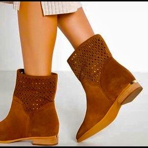 MICHAEL Michael Kors Sunny Cement Suede Booties